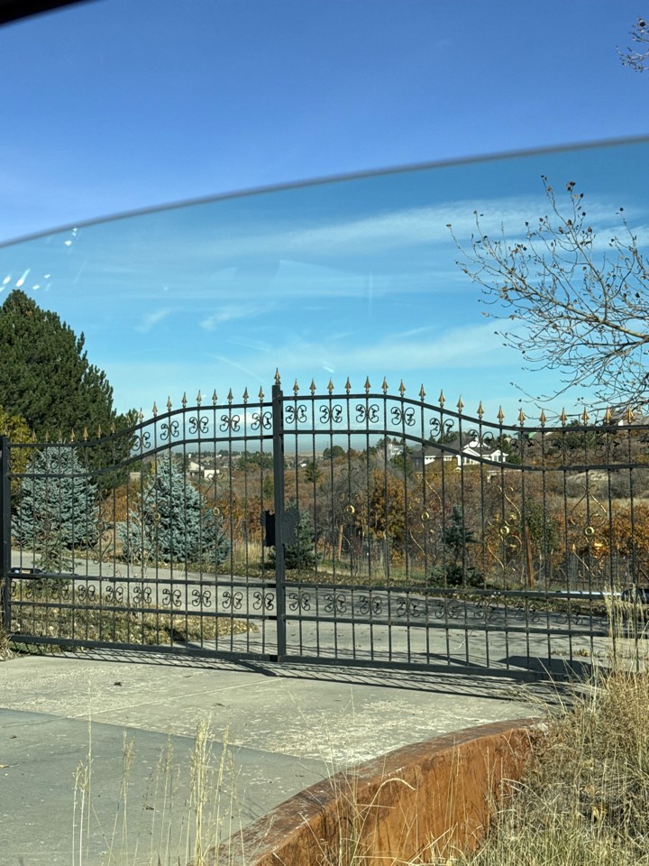 Castle Rock, CO - Top Rail Fence is in Castle Rock, CO doing estimates for automated ornamental steel double swing gates.  Castle Rock, CO - Top Rail Fence is in Castle Rock, CO doing estimates for automated ornamental steel double swing gates.