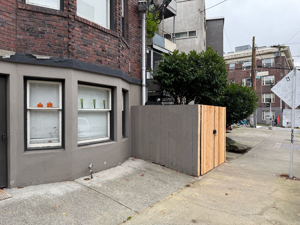 Seattle, WA - Gating off a garbage area in Capitol Hill.