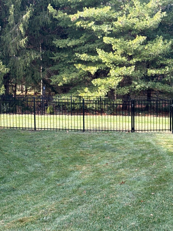 Lewis Center, OH - Over 300 feet of 4’ high black aluminum installed in Lewis Center, OH. 