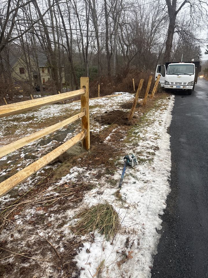 Bridgewater, CT - Spit rail construction in progress! 