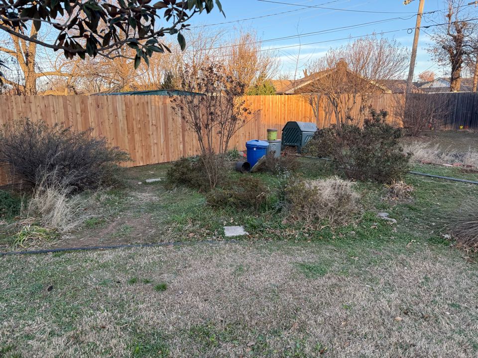 Oklahoma City, OK - Transforming a backyard in OKC with a new cedar fence. 