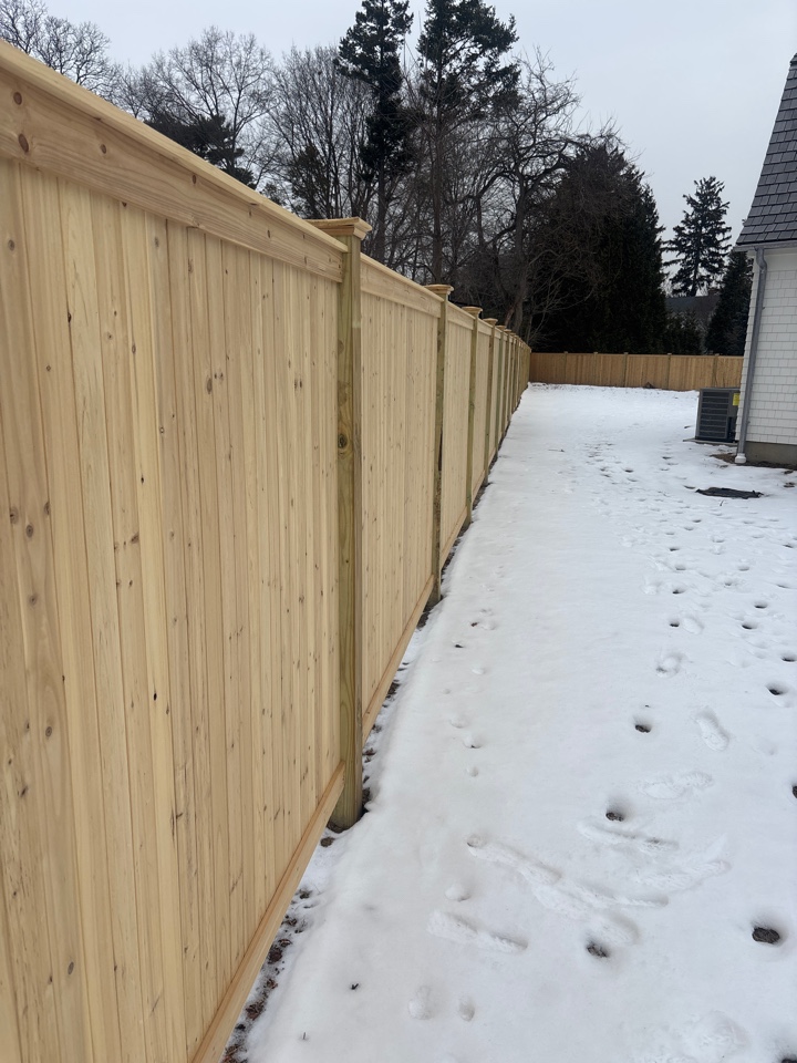 Fairfield, CT - Install of the first phase of a project. Gorgeous cedar tongue and groove privacy 