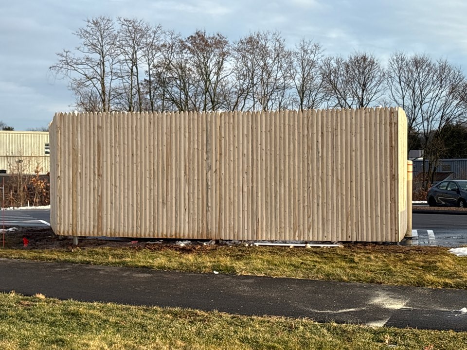 Manchester, CT - Good weather finally to get the dumpster enclosure completed.