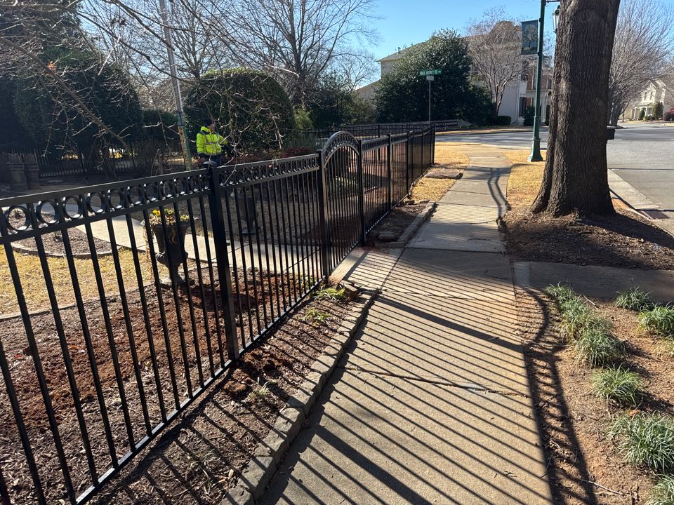 Charlotte, NC - 135’ of beautiful black aluminum done by Top Rail Fence here in Charlotte NC!