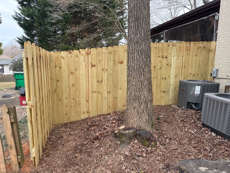 Charlotte, NC - 53’ of shadow box and privacy wood fence built by Top Rail Fence here in Charlotte NC!