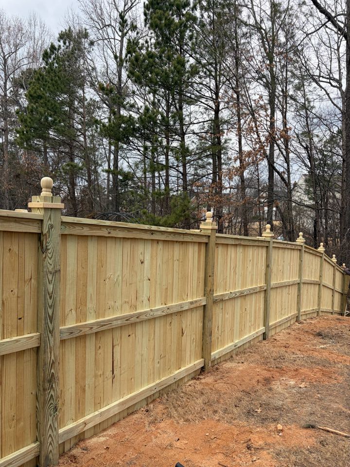 Raleigh, NC - Upgrade your outdoor space with a custom 6-foot wood fence in Raleigh, NC 🌳🏡 Built for privacy, security, and classic curb appeal, our handcrafted wooden fences are designed to withstand North Carolina weather while enhancing your property’s value. Whether you need a backyard privacy fence, a durable perimeter fence, or a decorative wood enclosure, we deliver expert craftsmanship and long-lasting results. Serving homeowners throughout Raleigh, NC and surrounding areas with professional fence installation you can trust. #RaleighNC #WoodFence #PrivacyFence #FenceInstallation #RaleighContractor #CustomFence #NorthCarolinaHomes