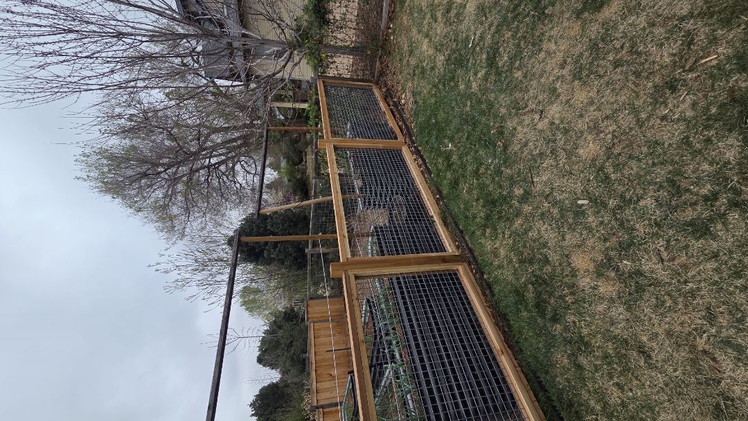 Louisville, CO - garden cedar fences with hog panel you got it! call us for free estimate for your fence that you will love!