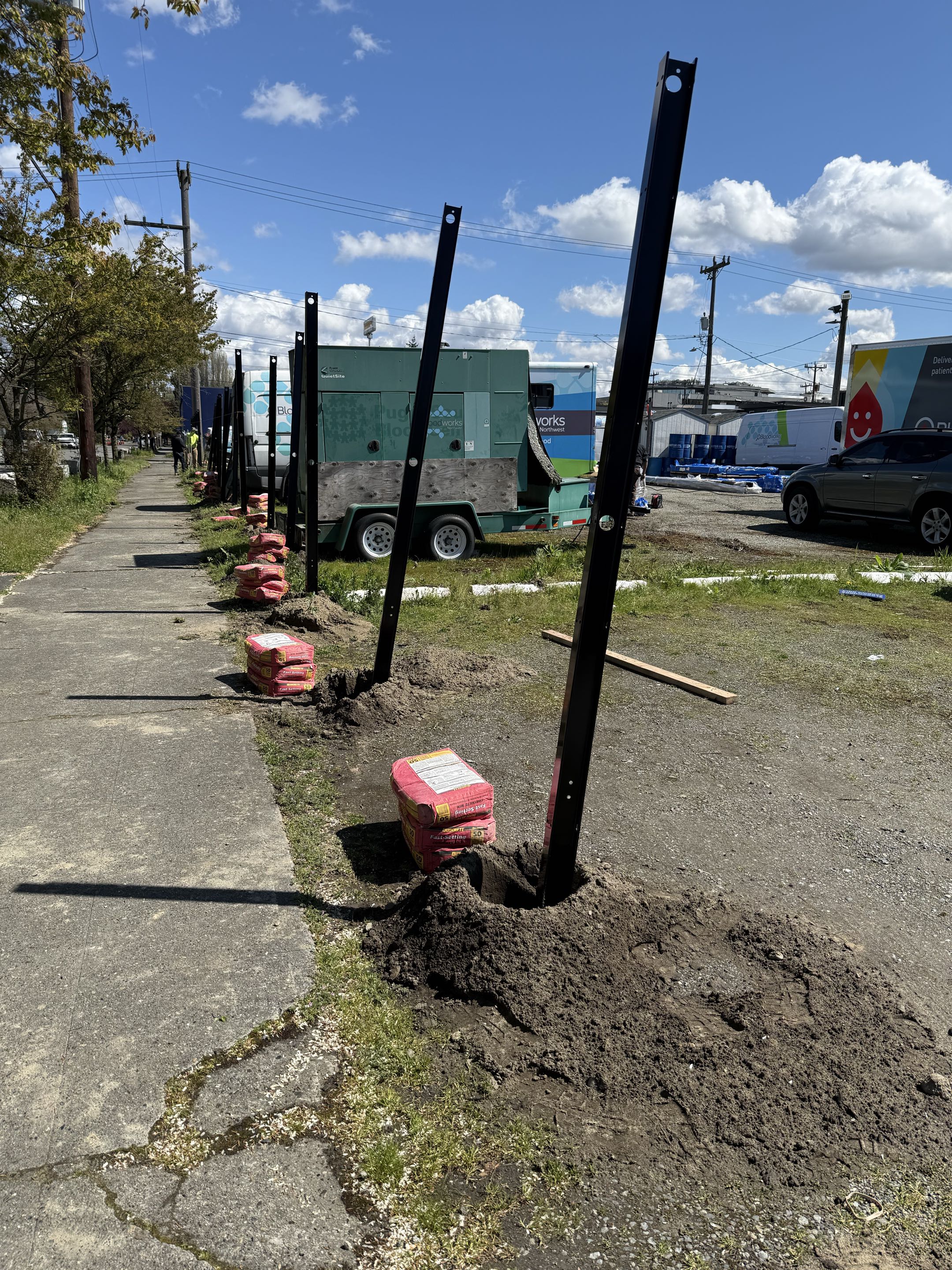 Seattle, WA - Installing a high security fence at Bloodworks in SODO.