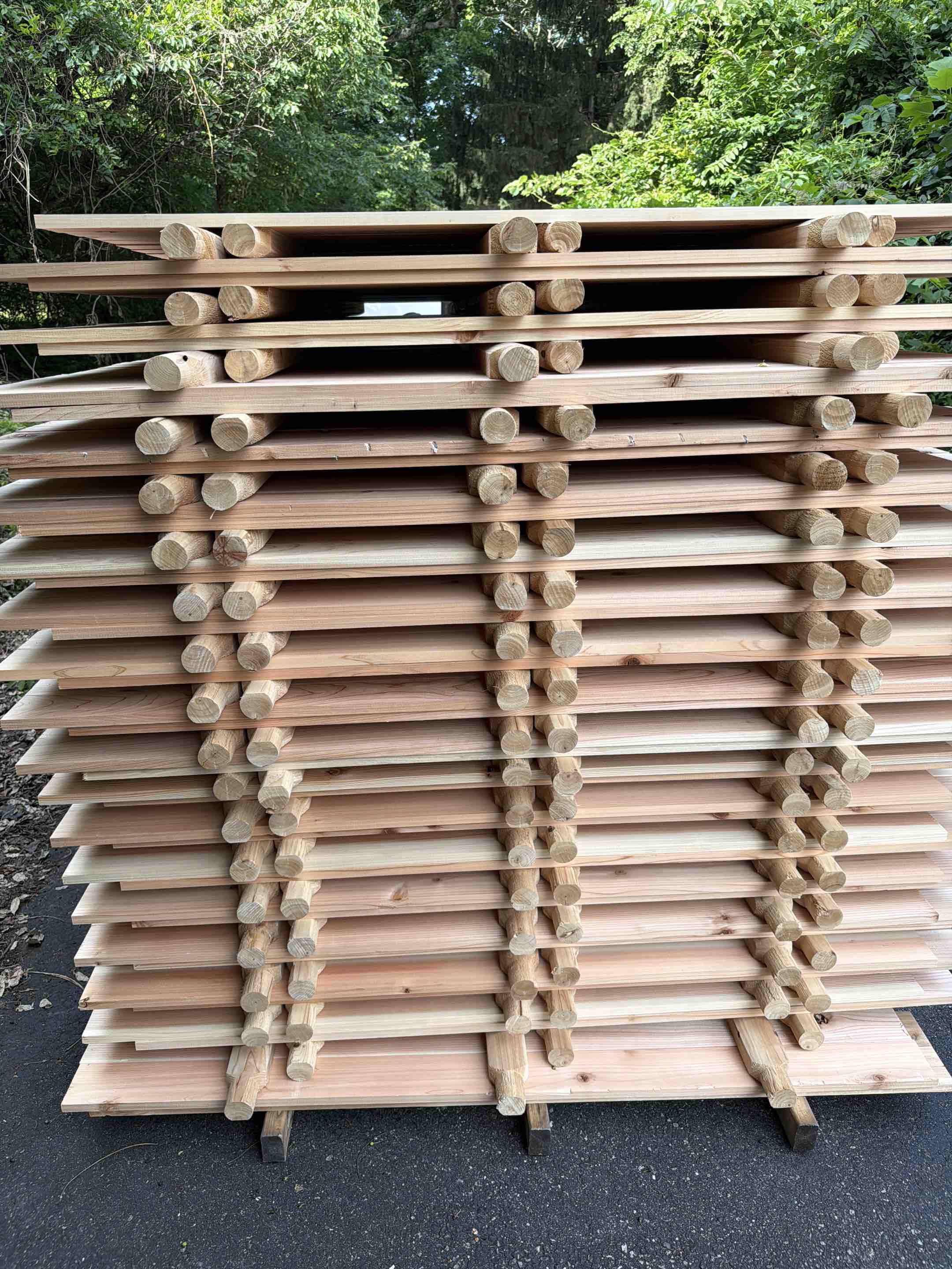 East Greenwich Township, NJ - Starting a big cedar with lattice top fence job in East Greenwich today.