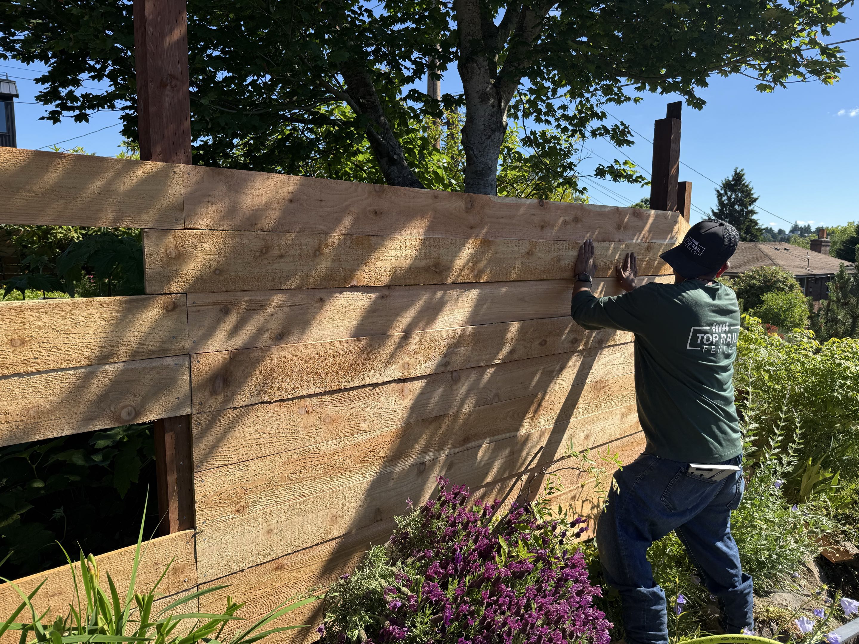 Seattle, WA - Building a horizontal fence in Crown Hill.