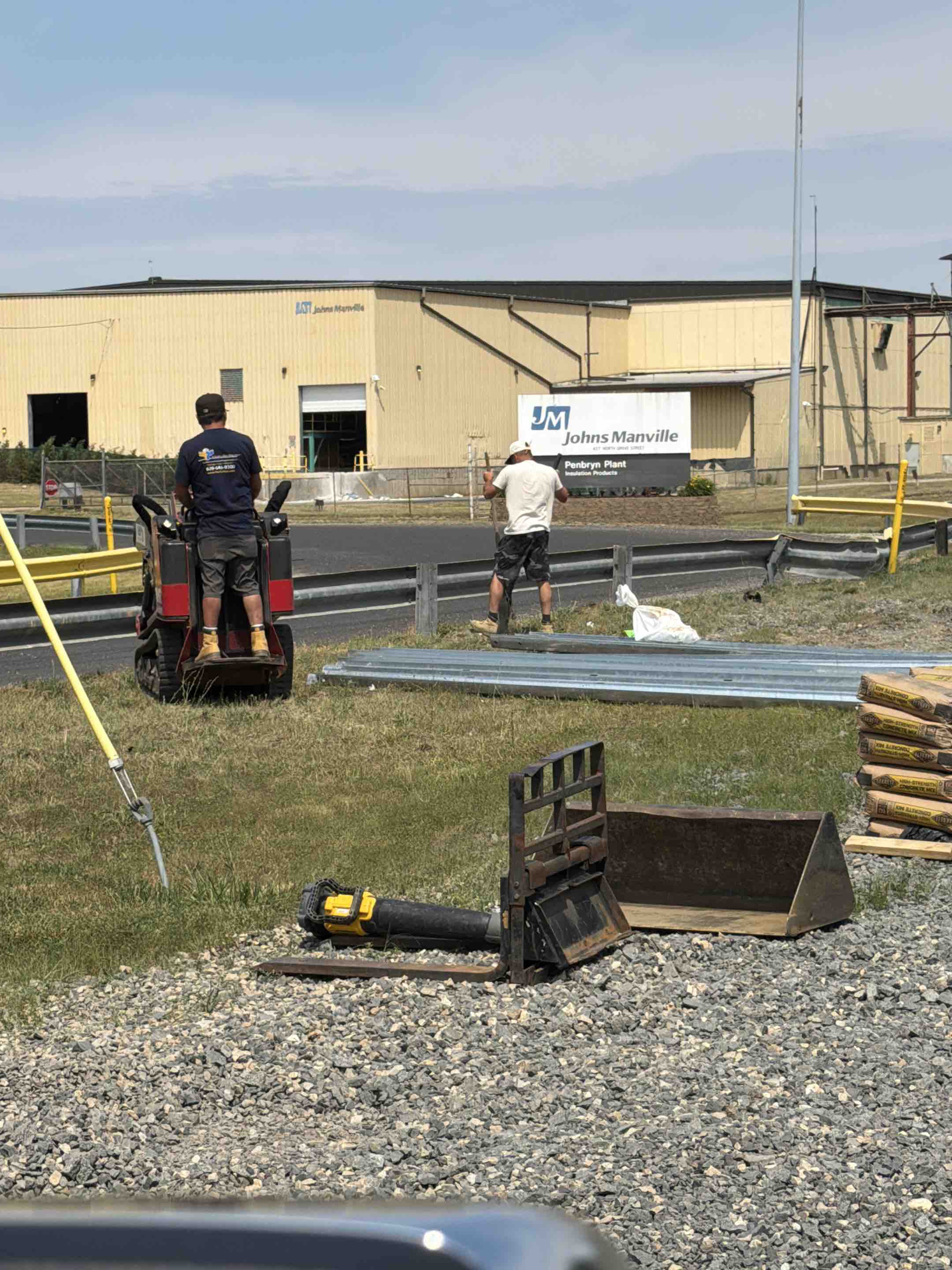 Winslow Township, NJ - Guardrails that were damaged recently are being replaced. 