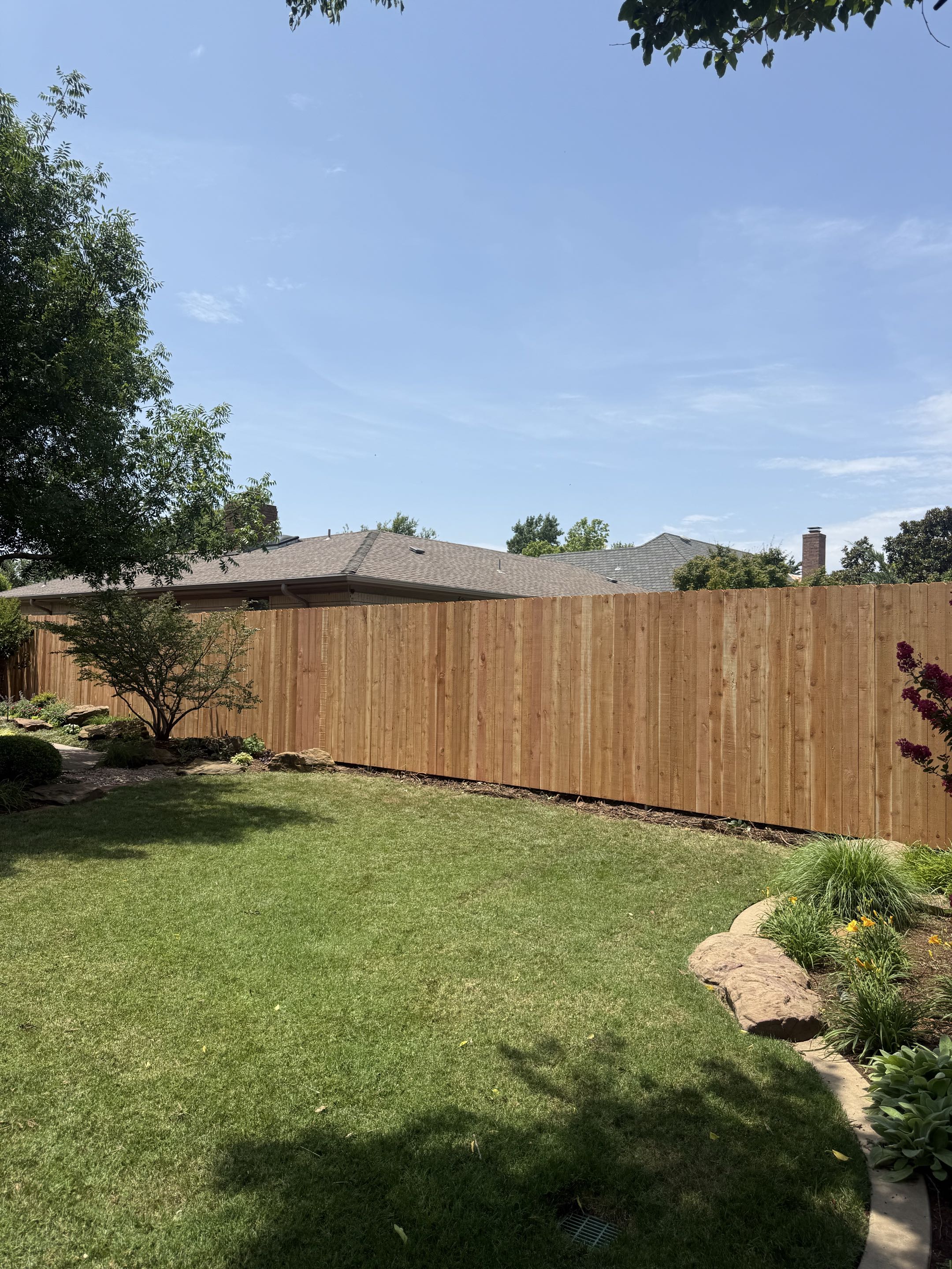 Nichols Hills, OK - Beautiful home, beautiful neighborhood, and a beautiful 8’ tall Western Red Cedar fence to match.