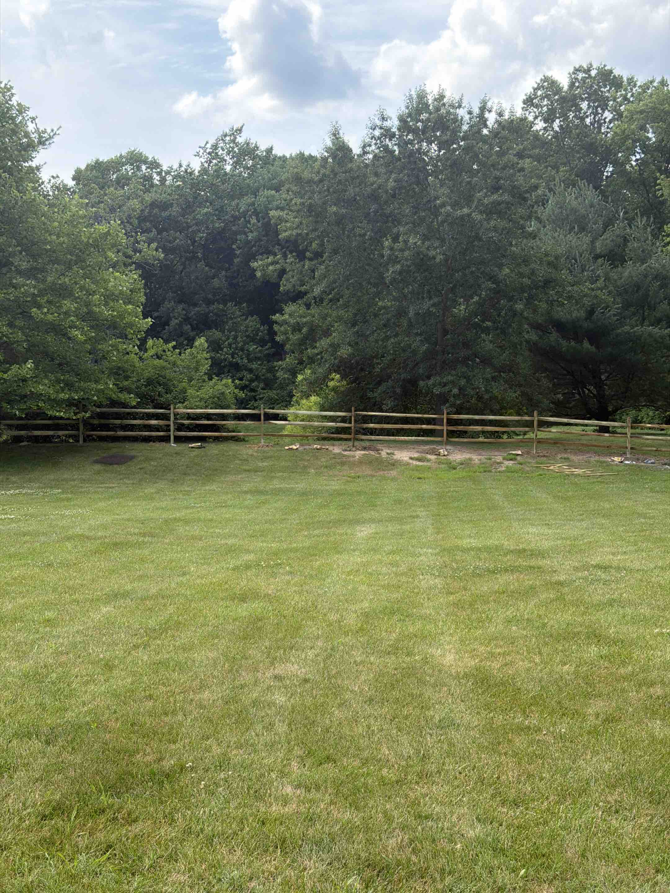East Greenwich Township, NJ - New split rail fence in development park.