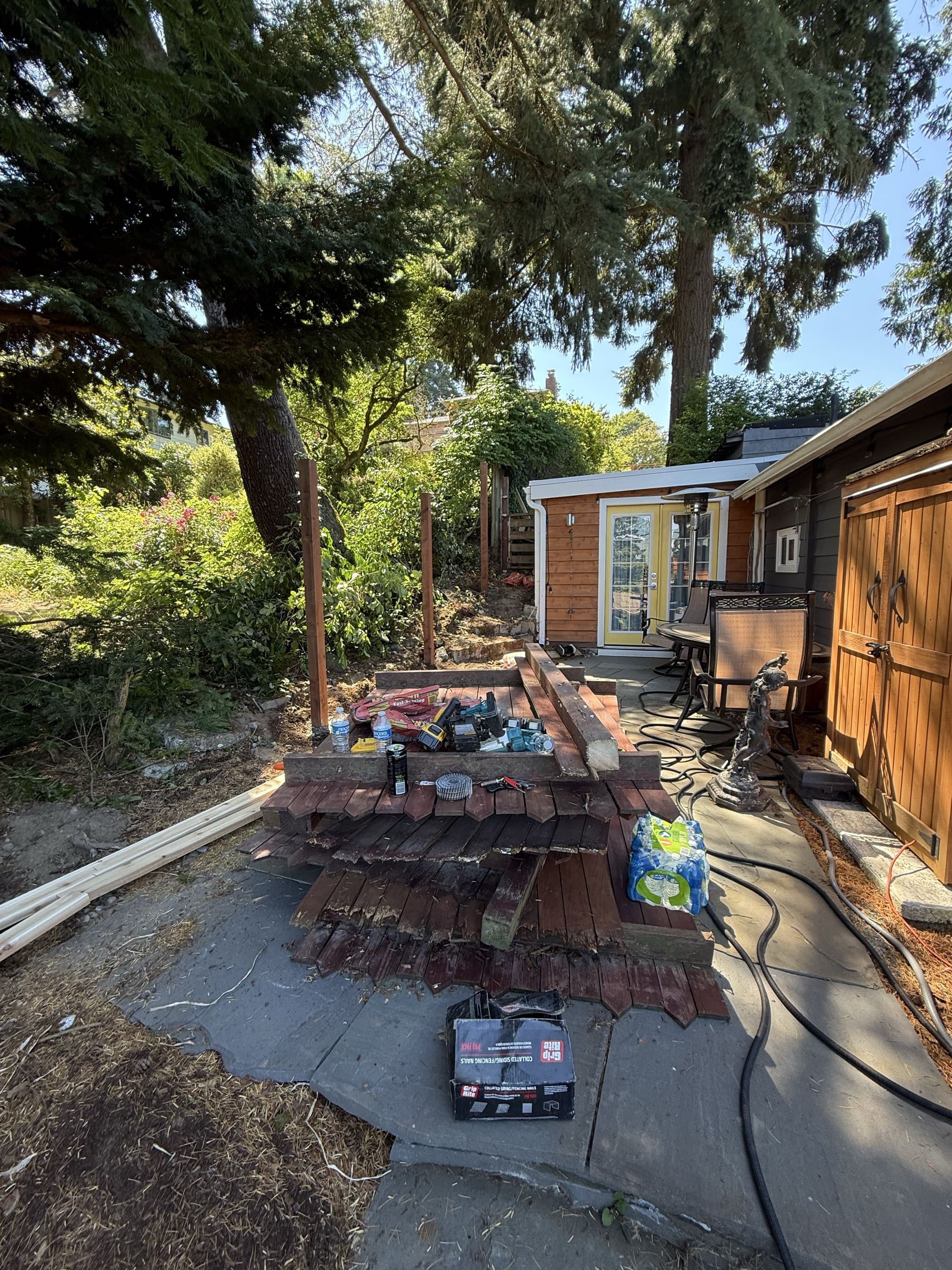 Seattle, WA - Old fence down, new posts up in Lake City.