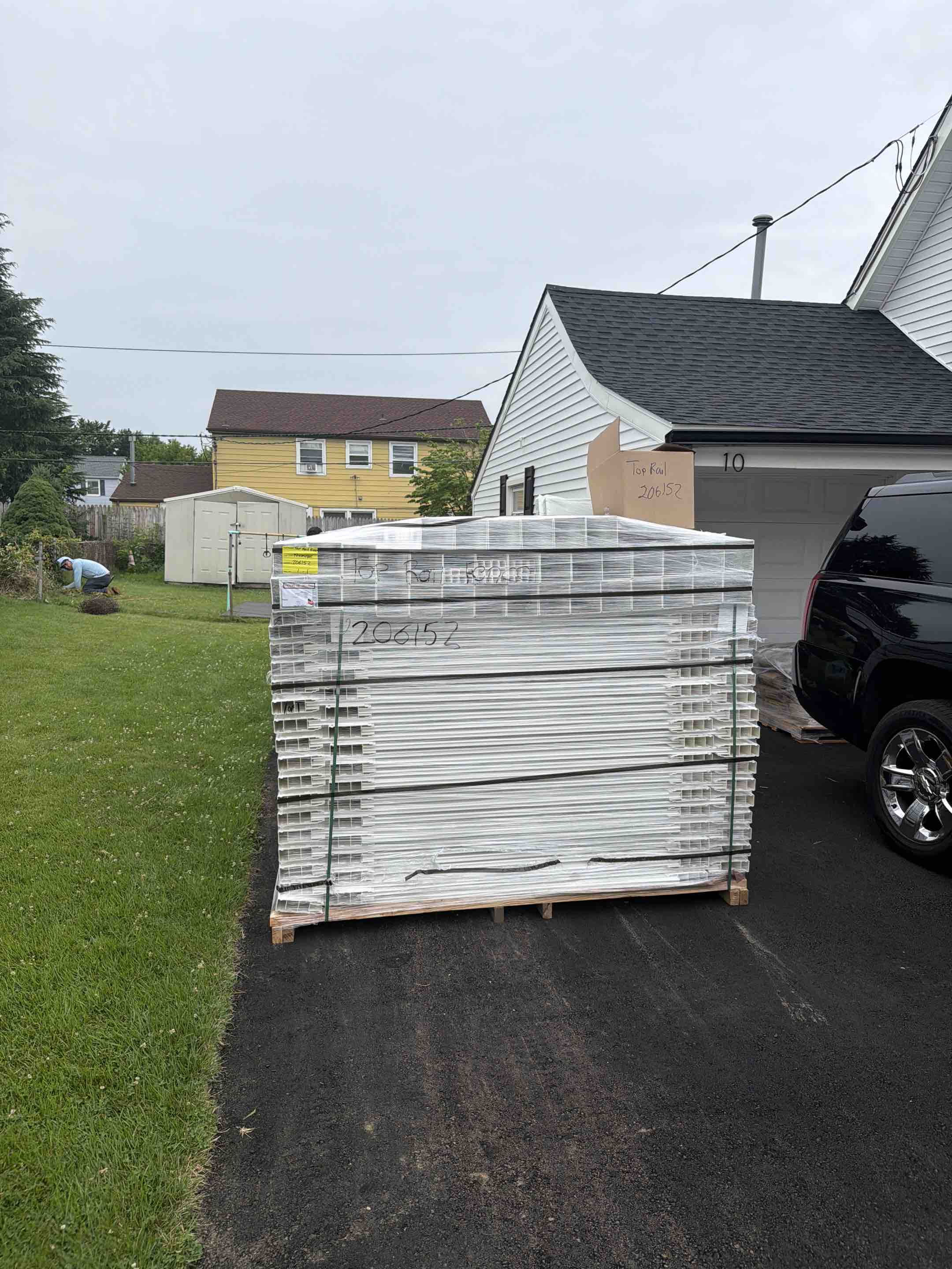 Willingboro, NJ - White vinyl solid privacy installation today. Replacing a chain link fence.