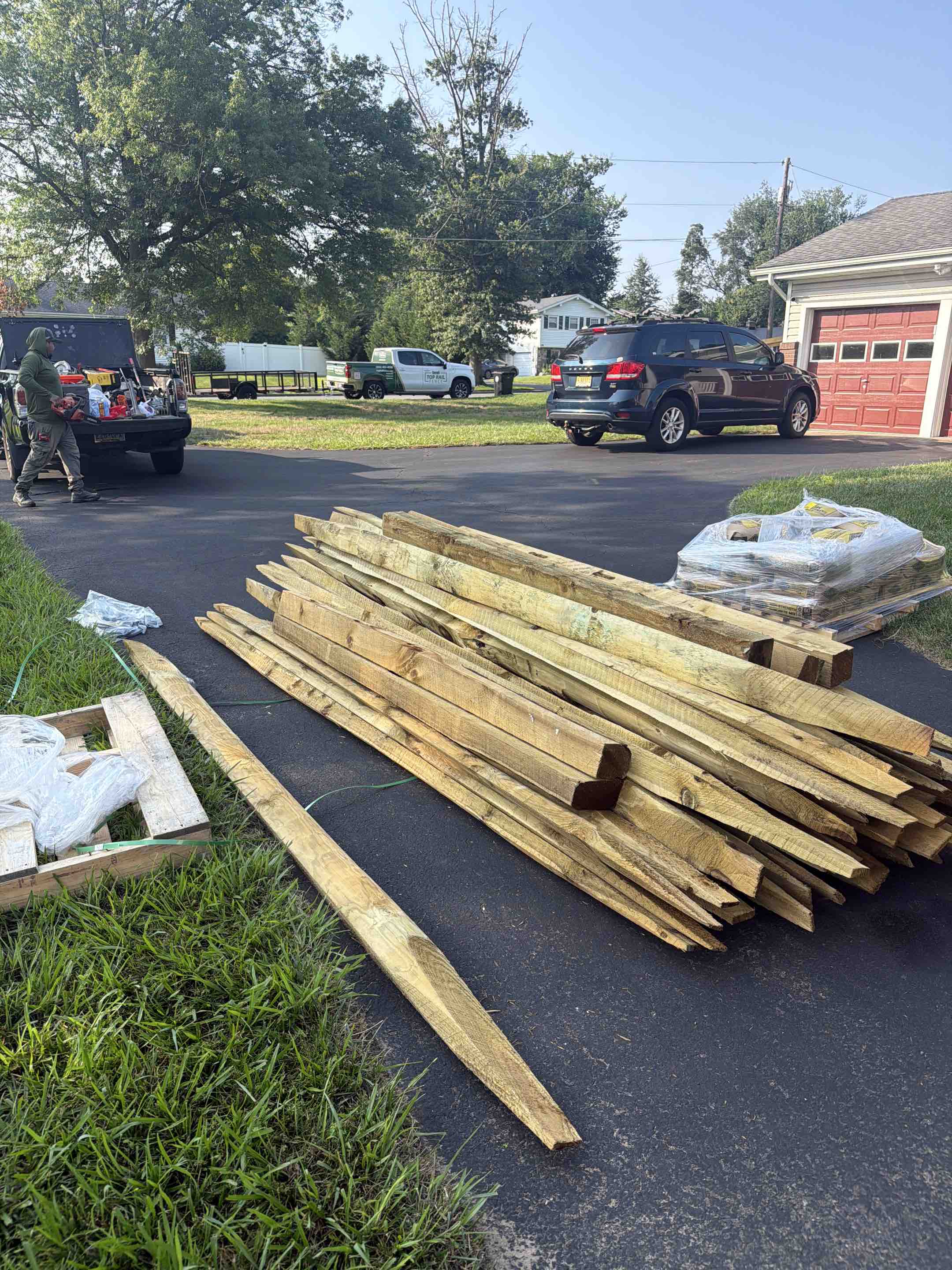 Cinnaminson, NJ - 4’ high split rail fence with black wire mesh being I started today