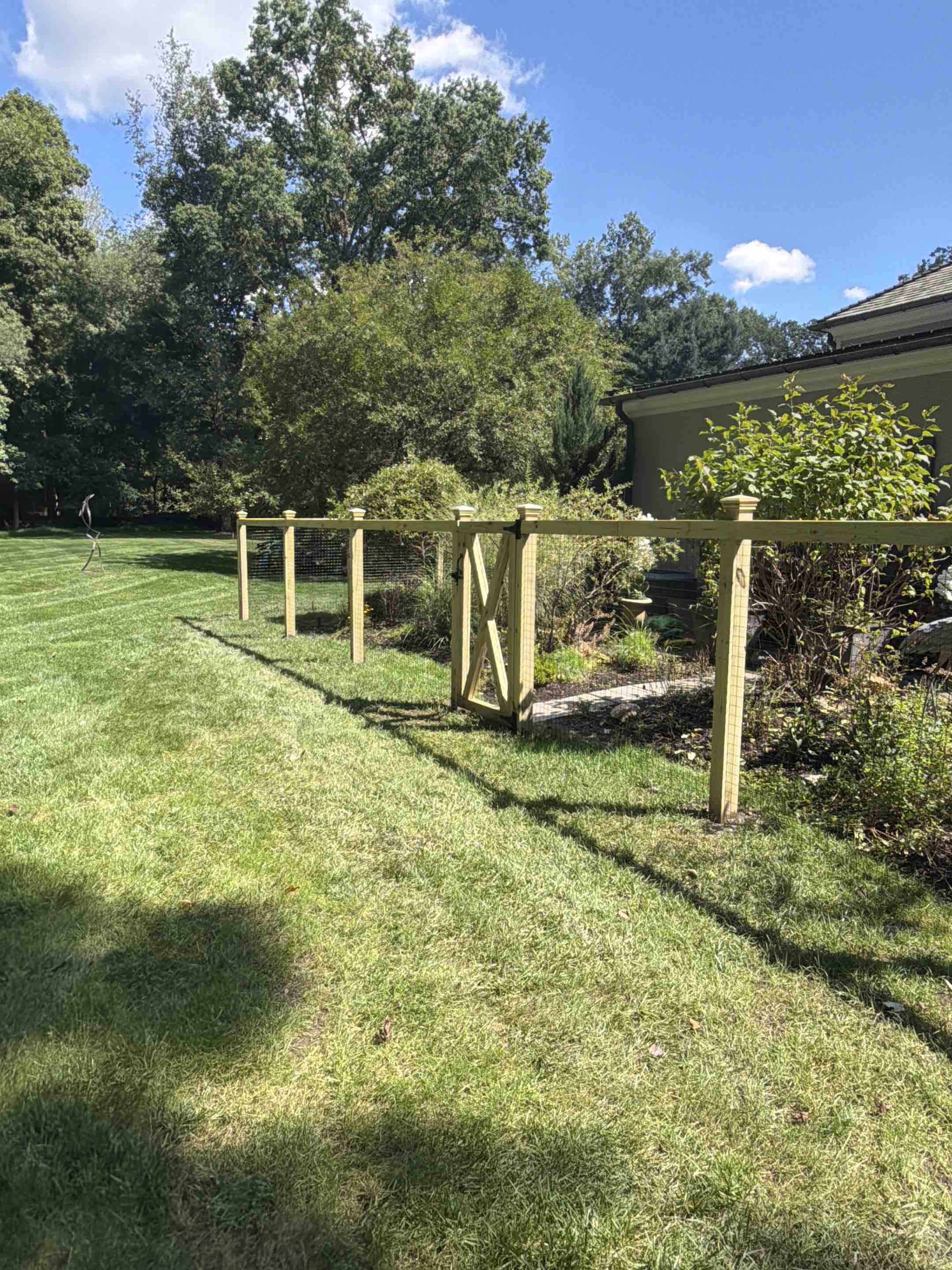 Fairfield, CT - Post and mesh garden fence to keep the deer and the rabbits out 