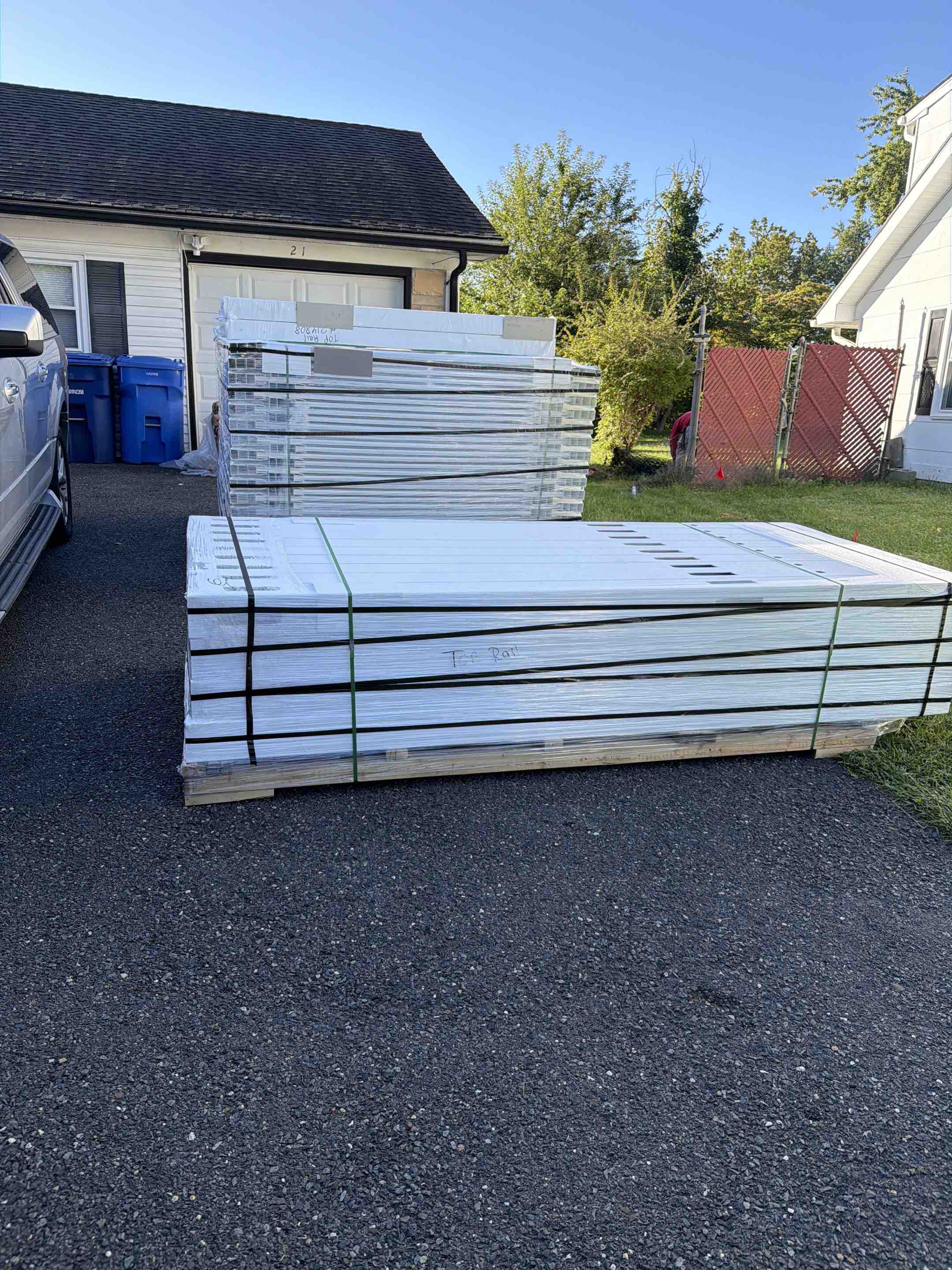 Willingboro, NJ - Replacing chain link fencing with solid privacy whit vinyl today.
