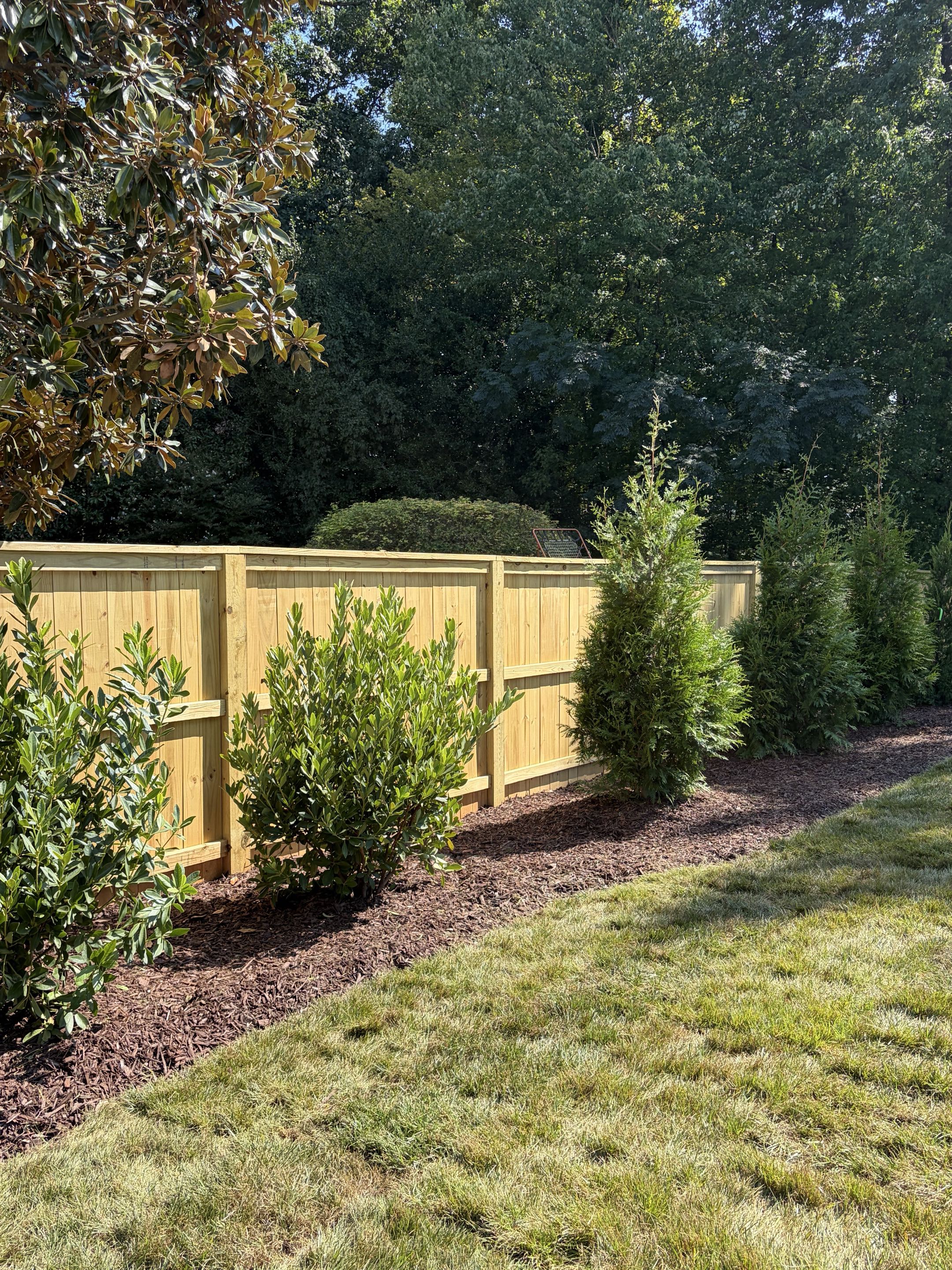 Raleigh, NC - Beauty, privacy, and peace of mind — all in one fence. ✨  Beauty, privacy, and peace of mind — all in one fence. ✨  We recently completed this custom privacy fence for a Parade of Homes home in Raleigh. Designed to complement the home’s beautiful outdoor space, this fence provides the privacy the homeowners wanted while adding an important layer of security around the pool.  A fence can be functional without sacrificing style — and this one does both beautifully.  Looking for a fence for your home or pool in Raleigh? We’d love to help you find a design that fits your home, your needs, and your outdoor space.  📍 Raleigh, NC 🏡 Custom Privacy Fence 🏊 Pool Security  #RaleighNC #RaleighFenceCompany #RaleighFencing #PoolFence #PrivacyFence #ParadeOfHomes #RaleighHomes #OutdoorLiving #TopRailFence 