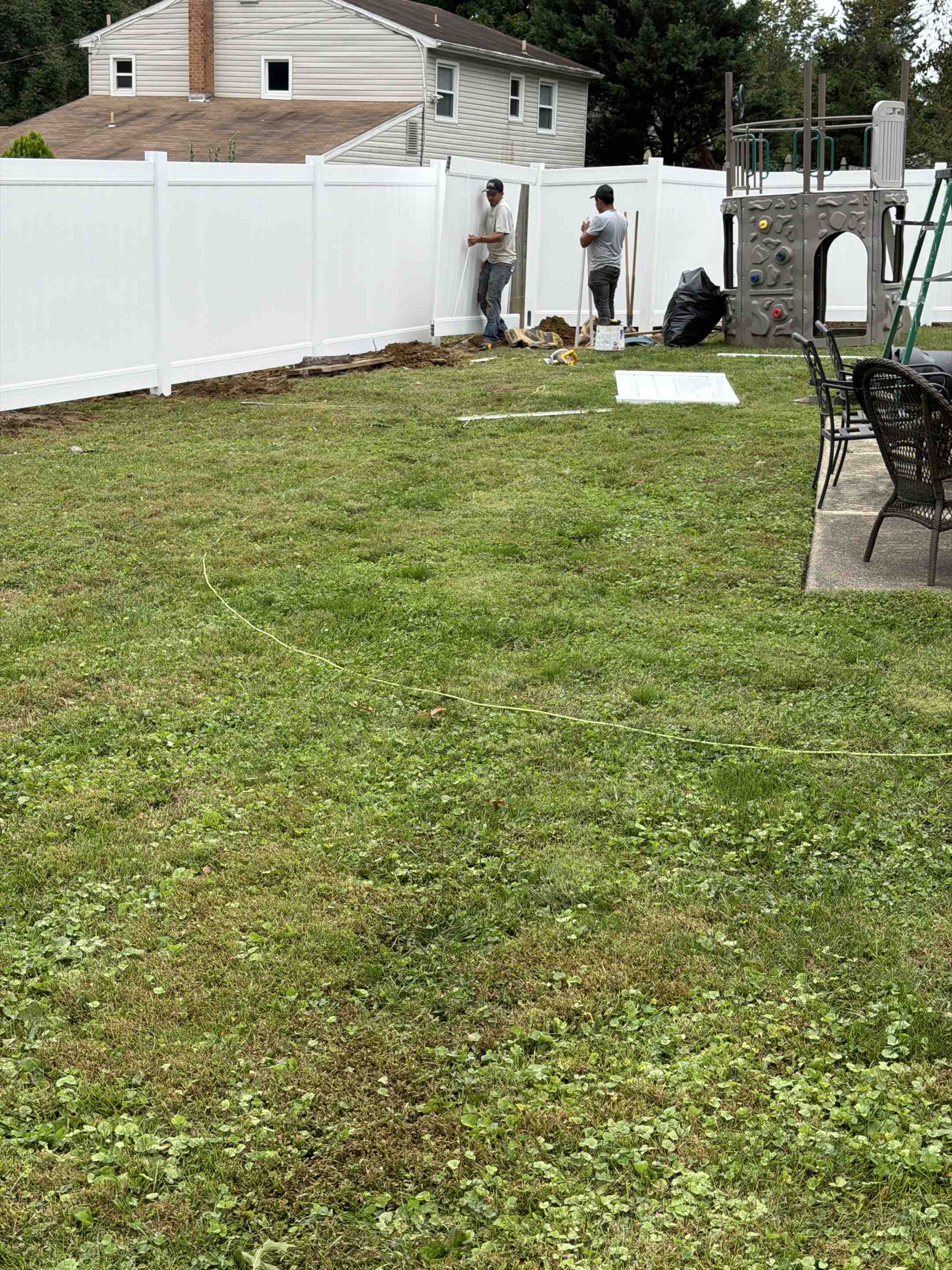 Cherry Hill Township, NJ - Wrapping up our white vinyl installation 