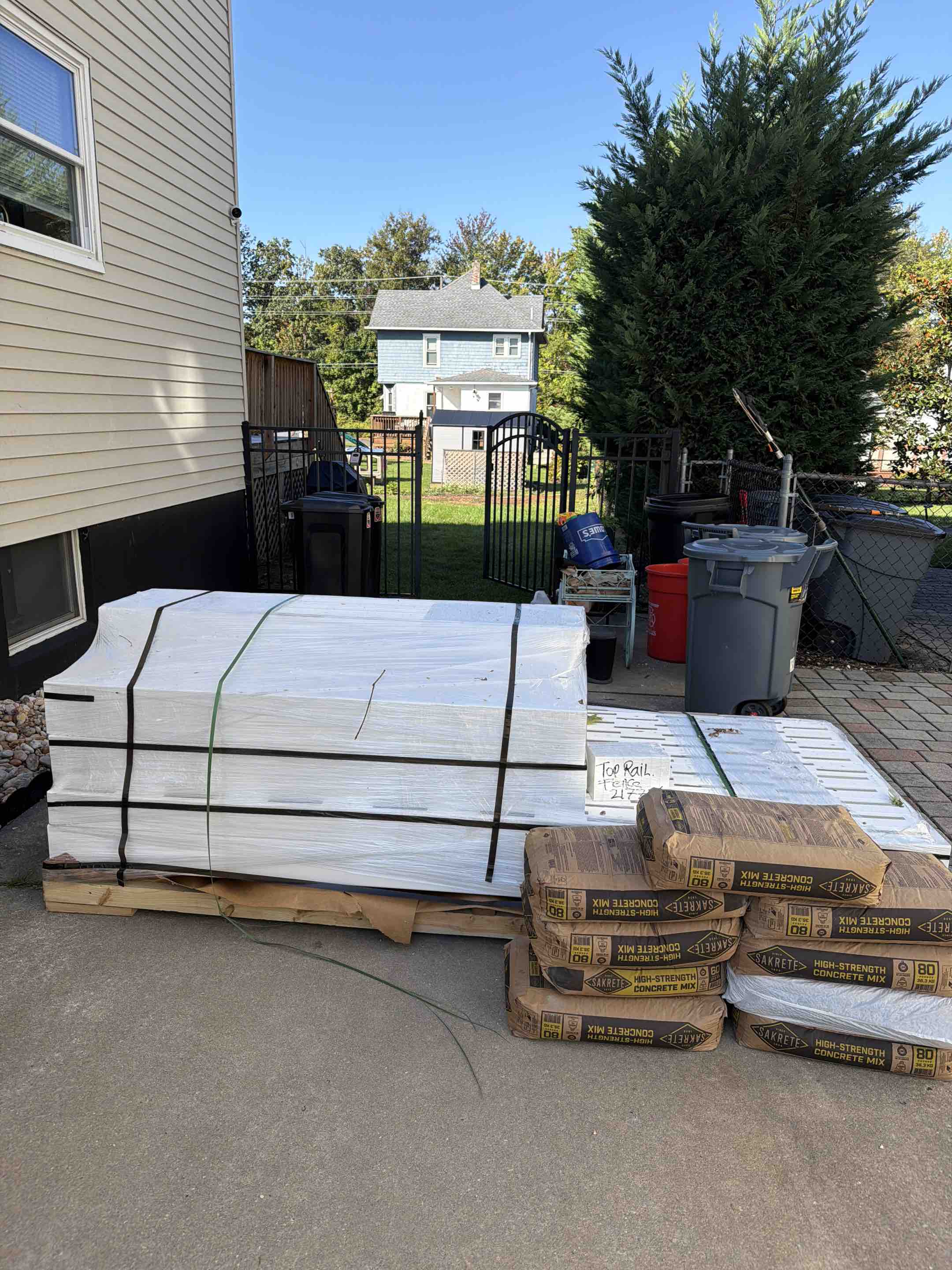 Haddon Township, NJ - Today we’re installing a white privacy vinyl/PVC shadowbox deco style fence.
