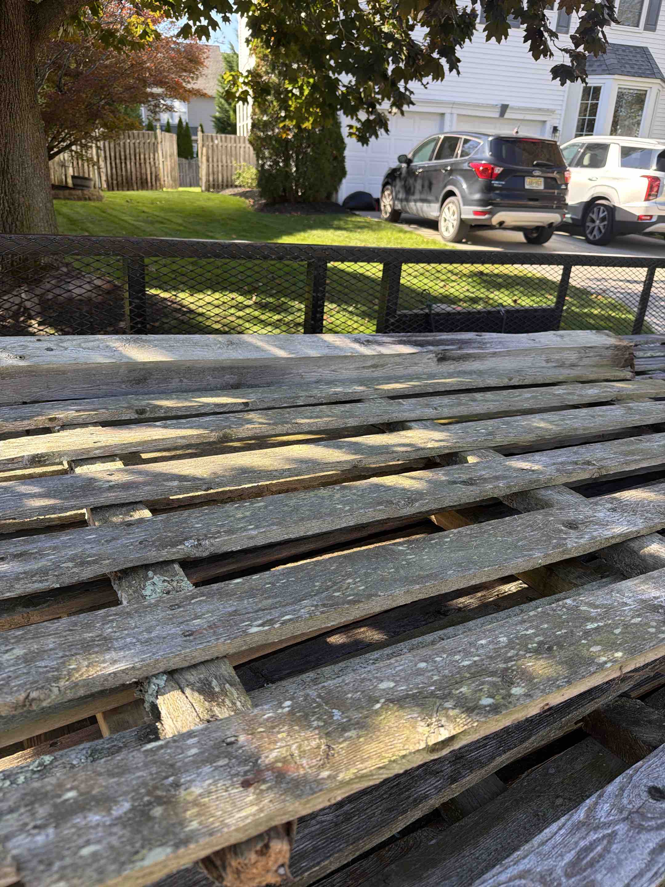 Mount Laurel Township, NJ - Old cedar rip out that we are replacing with white vinyl privacy fencing.