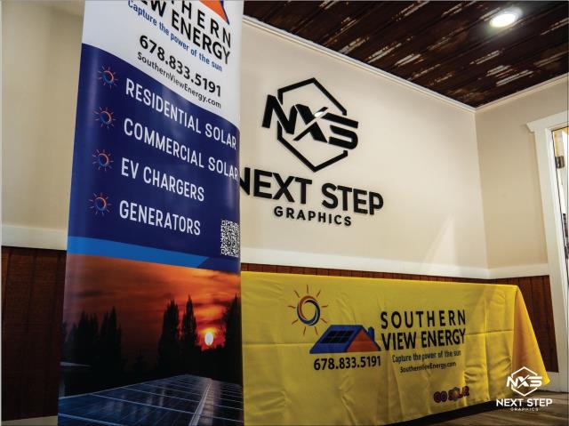 Southern View Energy approached our team in need of promotional products with their branding for an upcoming trade show. We were able to create custom banners, tablecloths, and keychains for their big event. 