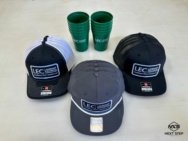 We worked with Lanehart Electrical Contractors who were in need of custom embroidered hats and branded stadium cups for an upcoming trade show. We created these items using embroidery and screen printing, and they are sure to be a big hit at the trade show. Promotional item giveaways are a great way to keep your brand in the top of customer's minds.
We worked with Lanehart Electrical Contractors who were in need of custom embroidered hats and branded stadium cups for an upcoming trade show. We created these items using embroidery and screen printing, and they are sure to be a big hit at the trade show. Promotional item giveaways are a great way to keep your brand in the top of customer's minds.