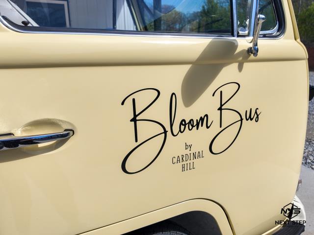 We removed the old decals from Cardinal Hill's Bloom Bus and replaced them with new ones. 
We removed the old decals from Cardinal Hill's Bloom Bus and replaced them with new ones.