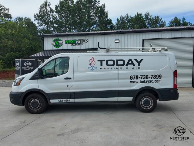 We installed spot decals on another van for Today Heating & Air. These decals were designed to match the rest of their fleet for a professional, cohesive look. 
We installed spot decals on another van for Today Heating & Air. These decals were designed to match the rest of their fleet for a professional, cohesive look.