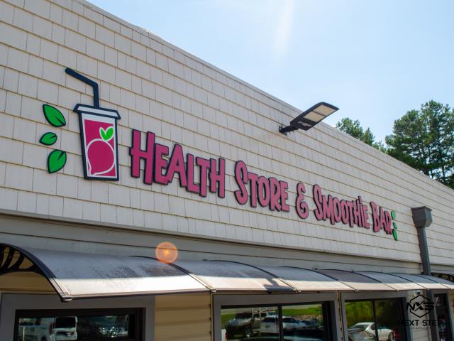 We completed a project to design and install building signage for A to Zinc Health Store & Smoothie Bar. The signs are eye-catching and feature bright colors and graphics to attract customers. 
We completed a project to design and install building signage for A to Zinc Health Store & Smoothie Bar. The signs are eye-catching and feature bright colors and graphics to attract customers.