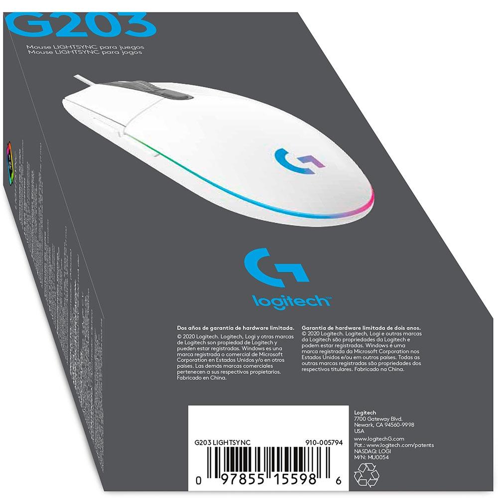 SP Digital.cl Mouse Gamer Logitech G203 RGB LIGHTSYNC, 6 botones