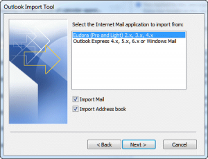 Three free methods to move MBOX data to Outlook PST format 4 import-eudora