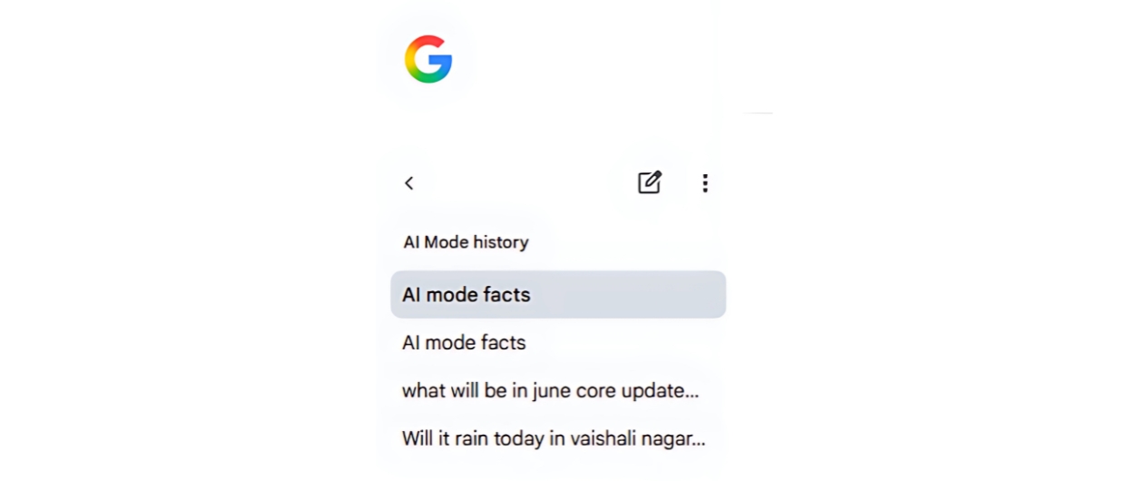 Google AI Mode facts store memories and chat history