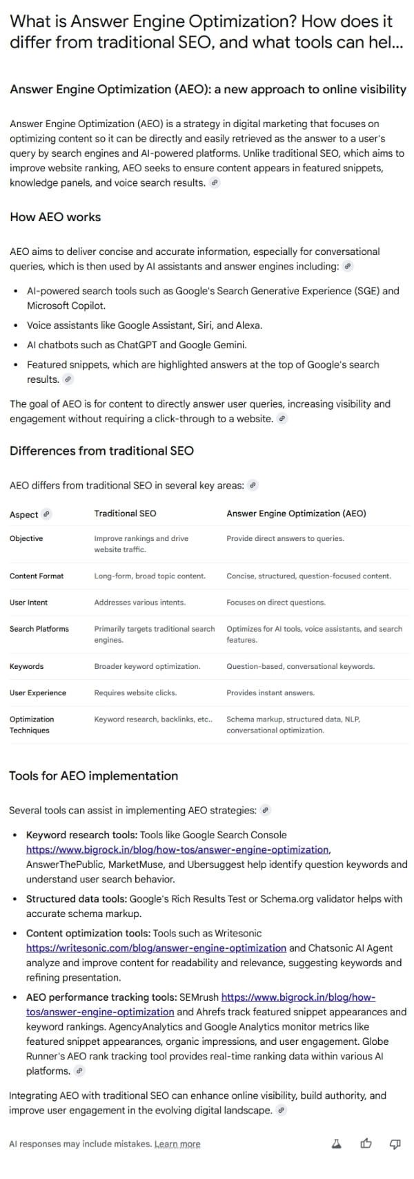 What is Answer Engine Optimization How does it differ from traditional SEO, and what tools can help implement it