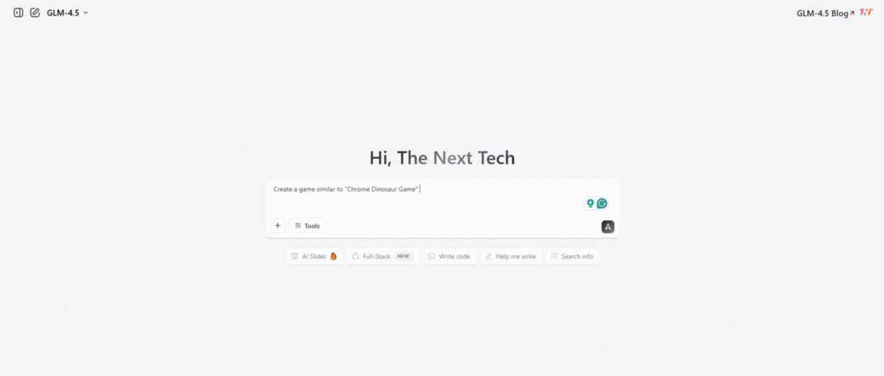 GLM 4.5 preview