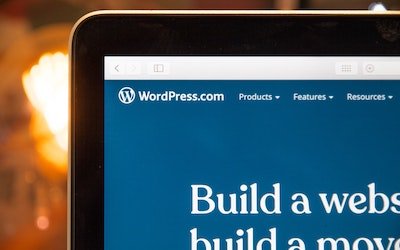 Computer screen with Wordpress open