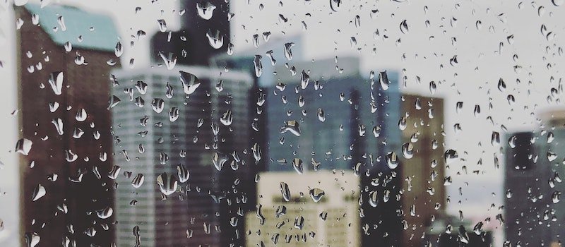 Photo of water droplets on a window