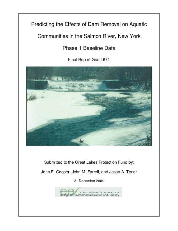 Predicting the effects of dam removal on aquatic communities in the