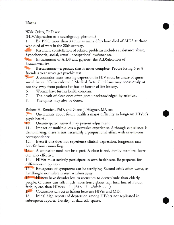 Notes For Poz Article On Depression Calisphere