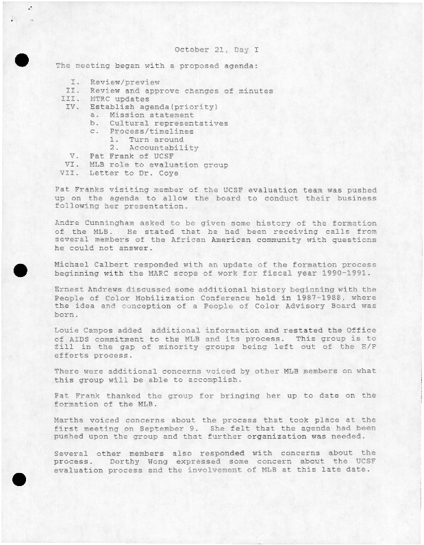 Proposed Meeting Agenda Calisphere