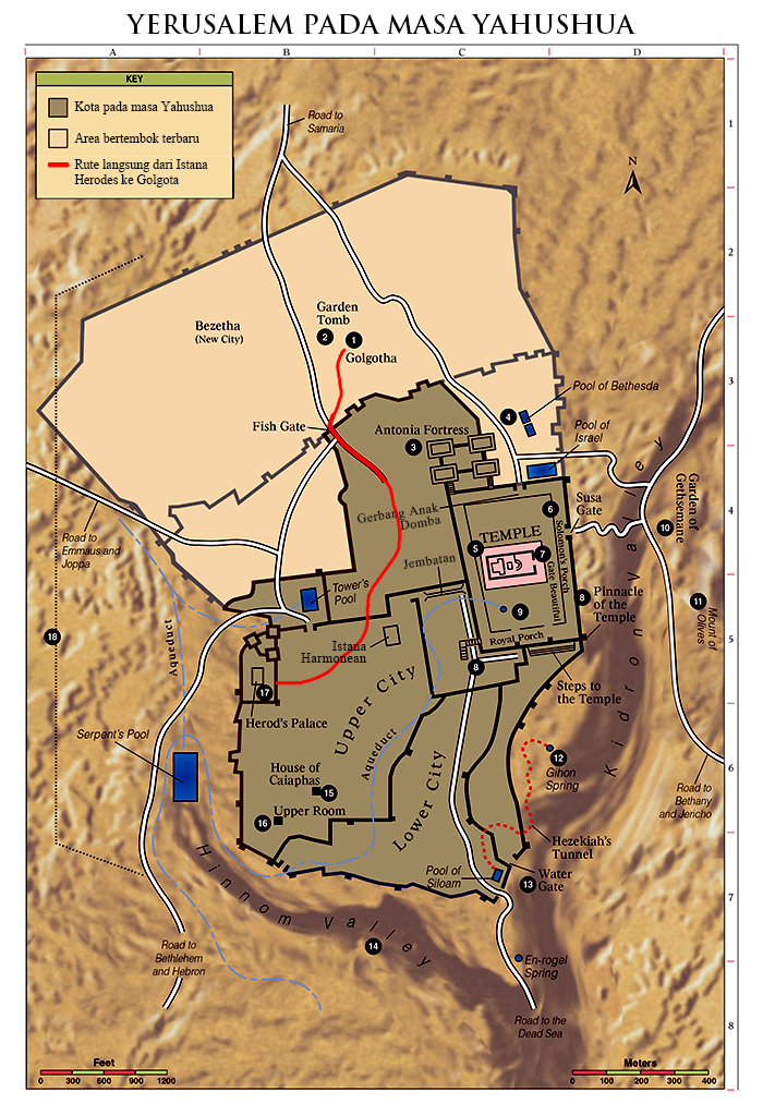 Rute langsung dari Istana Herodes ke Golgota