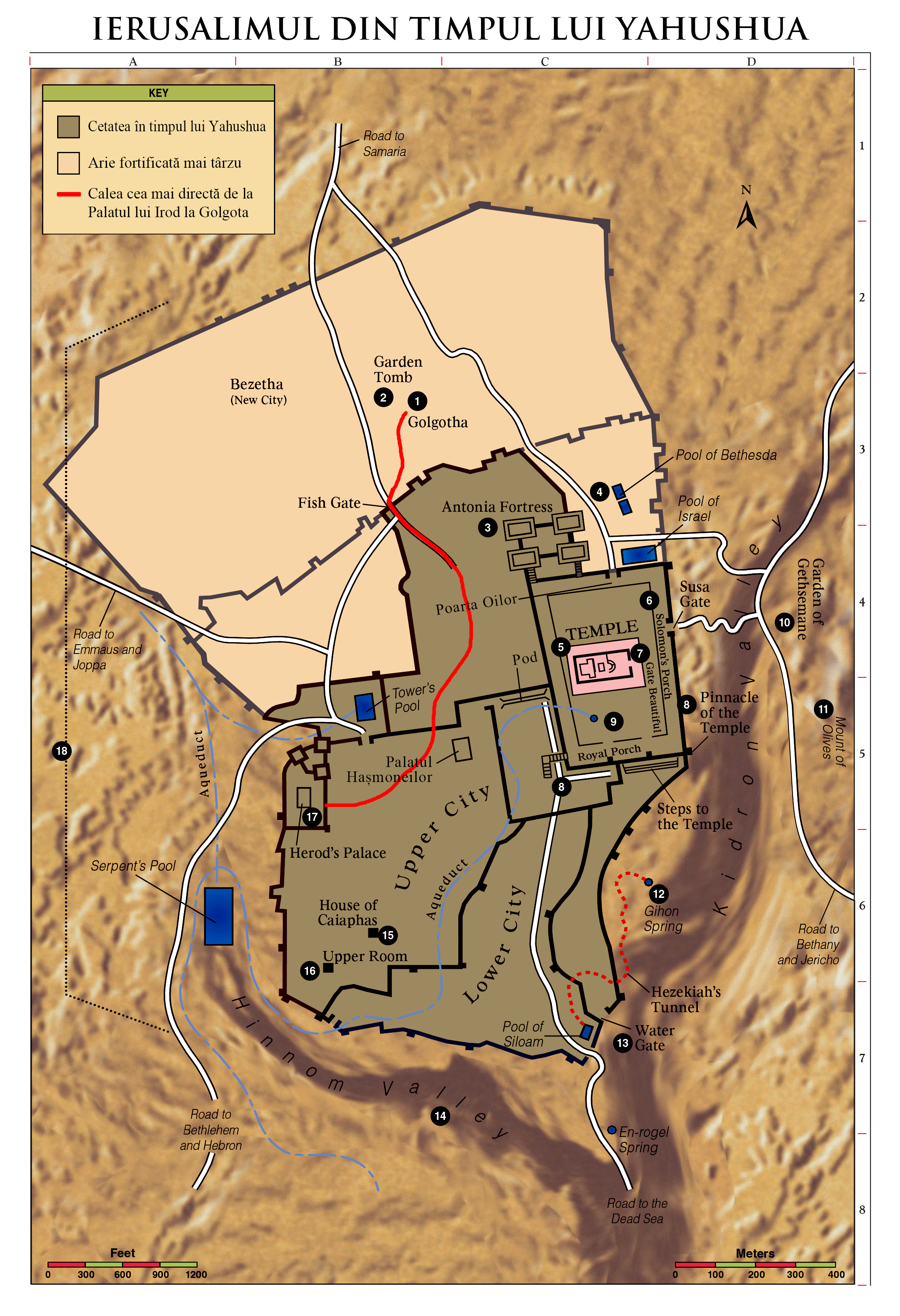 Direct route from Herod's Palace to Golgotha