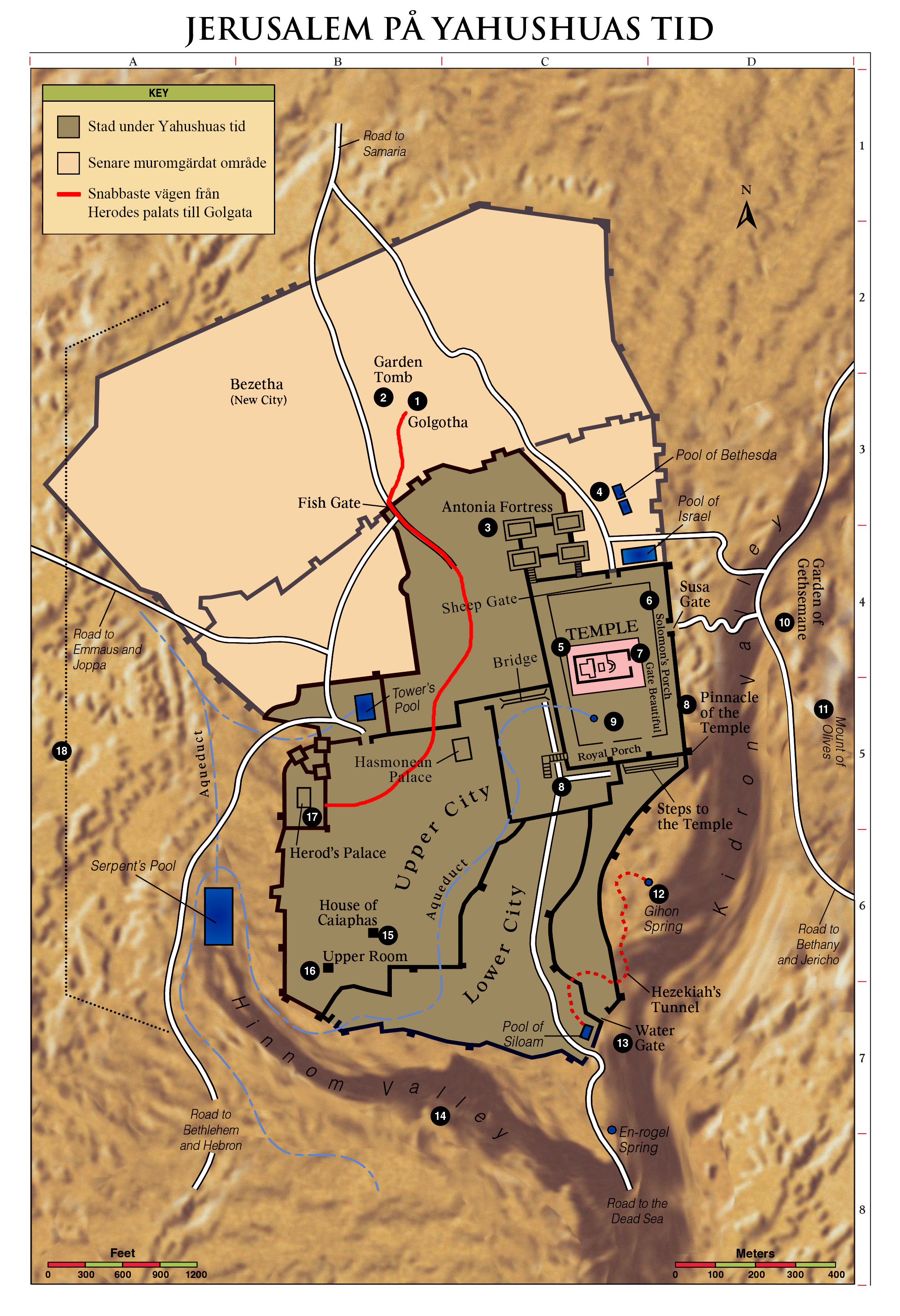 Direct route from Herod's Palace to Golgotha
