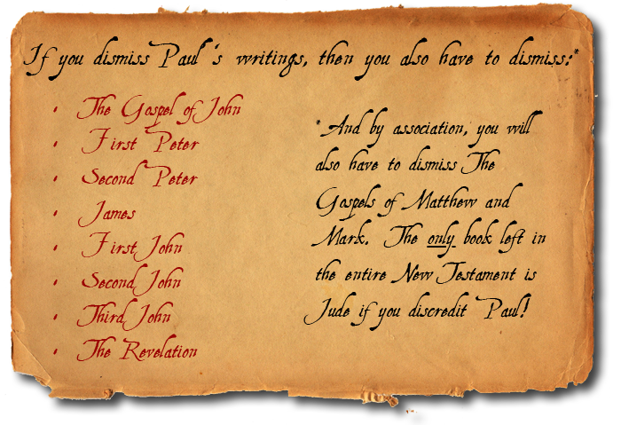list of books that must be dismissed if one rejects the inspiration of Paul