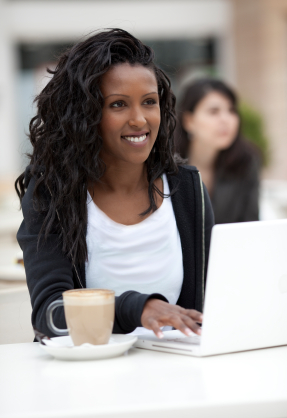 young woman working on a computer