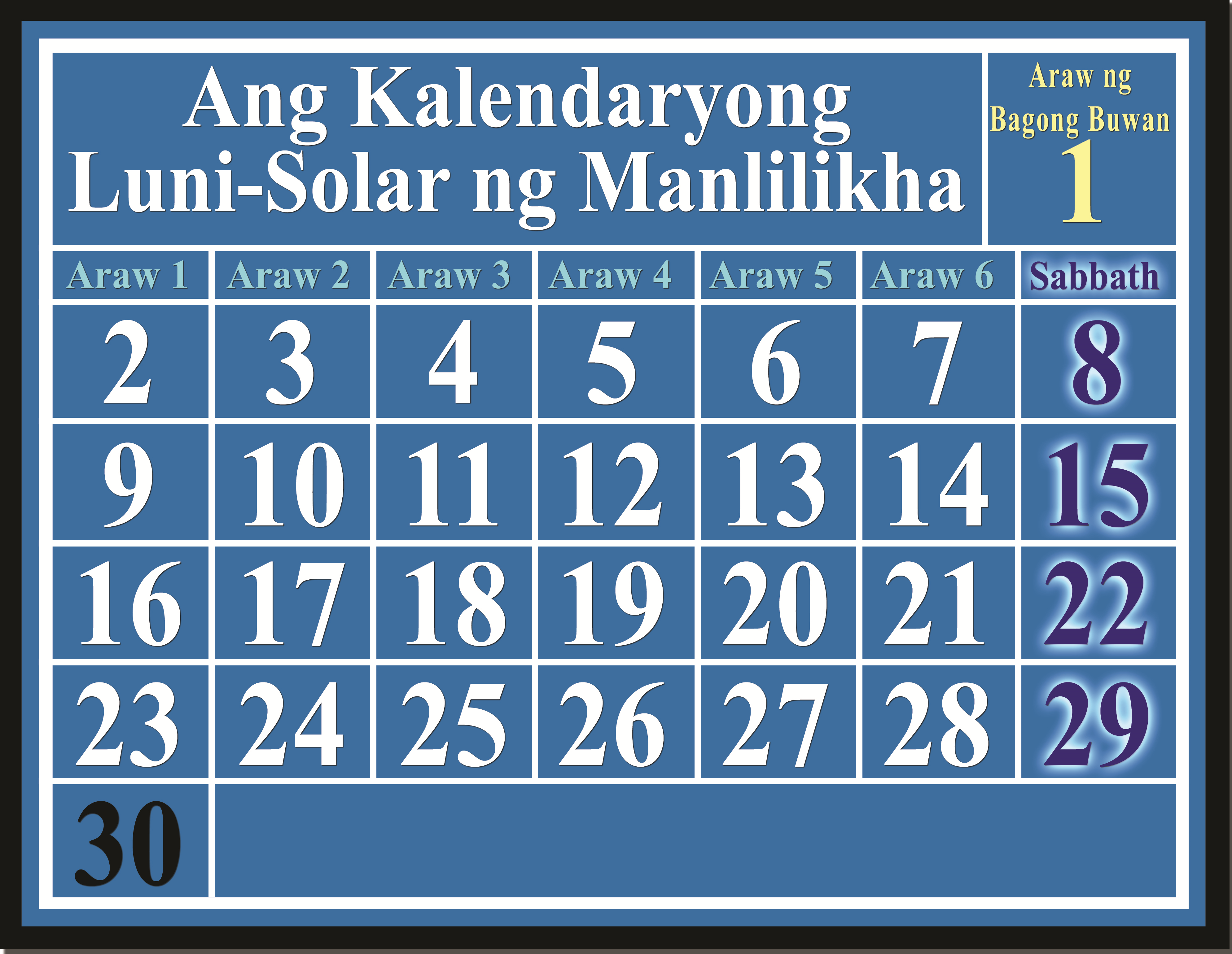 kalendaryong luni-solar – nagkakalkula sa lunar sabbath
