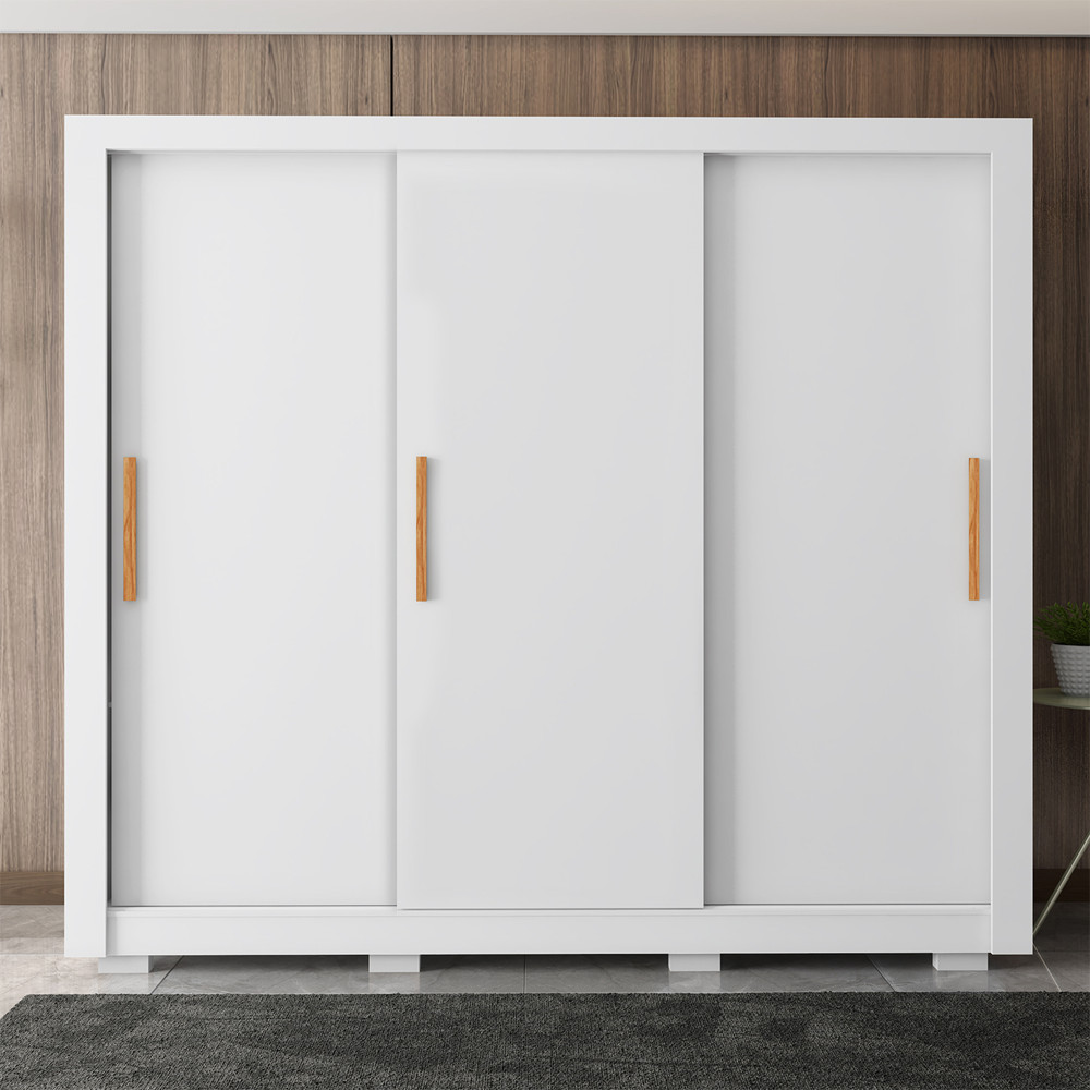 Guarda Roupa Casal 3 Portas 2 Gavetas Com 8 Pés Armo