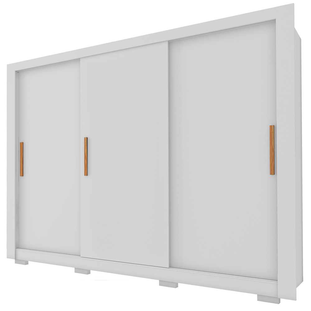 Guarda Roupa Casal 3 Portas 2 Gavetas Com 8 Pés Armo