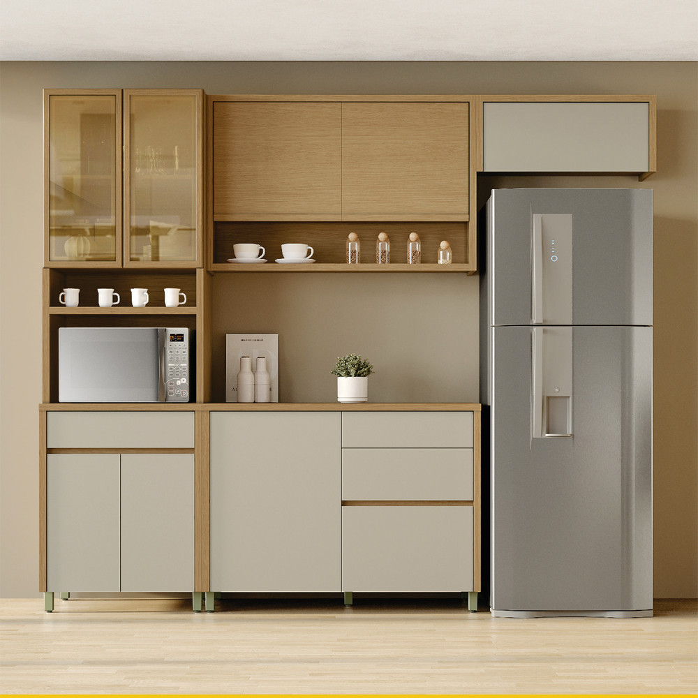 Cozinha 4 Peças Condessa com 8 Portas 4 Gavetas em MDF Nesher